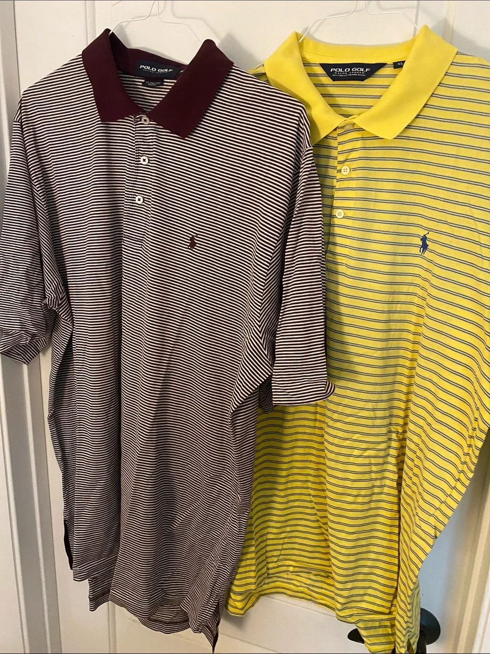 2 Polo Golf Striped Polo Shirts 100% Pima Cotton Size XL